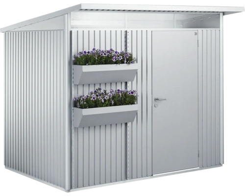 Gartenschrank aus Metall mit zwei Blumenkästen