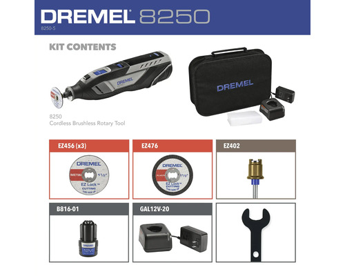 Dremel 8250 Set d’outils rotatifs sans fil avec accessoires