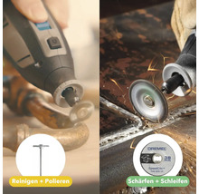 Dremel Multifunktionswerkzeug beim Reinigen, Polieren, Schärfen und Schleifen