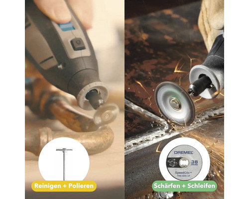 Dremel Multifunktionswerkzeug beim Reinigen, Polieren, Schärfen und Schleifen