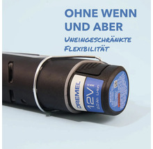 Dremel Logo mit 12 Volt 2.0 Amperestunden Lithium-Ionen-Akku