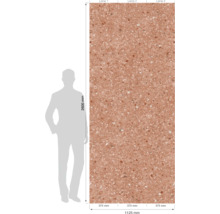 Grand carreau avec motif terrazzo et indications de dimensions