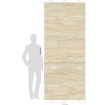 Fliesenpaneel mit Abmessungsangaben und einer Größe von 2600 mal 1125 Millimeter