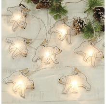 Guirlande lumineuse décorative avec motifs d''ours et détails d''oiseaux pour un éclairage festif