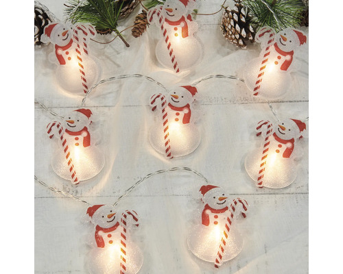 Guirlande lumineuse avec motifs de bonhommes de neige et de bâtons de sucre