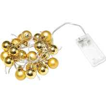 Goldene Kugellichterkette mit Batteriebox