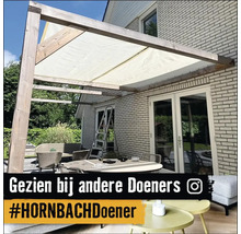 PeddyShield Balkonsonnensegel 2,7 x 1,4 m, rechteck, HDPE 160 g/m² wind- und wasserdurchlässig, cremeweiss