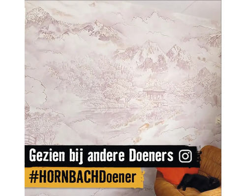 Papier peint avec motif de montagne asiatique dans la pièce