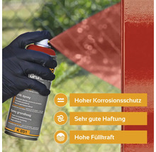 Bombe de peinture d''apprêt époxy en action pour protection contre la corrosion, adhérence et pouvoir couvrant
