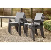 Chaises de jardin empilables en aluminium et toile textile