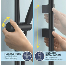 Ensemble de barre de douche avec réglage flexible de la hauteur et installation facile