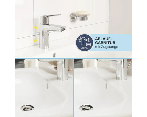 Robinet de lavabo apparent avec garniture de vidage et tirette