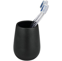 Gobelet noir pour brosses à dents avec deux brosses à dents