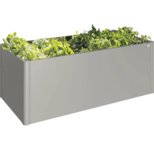 Jardinière surélevée en métal avec plantation