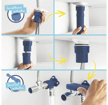 Montageanleitung für einen Siphon mit Schnellmontagesystem und Werkzeug