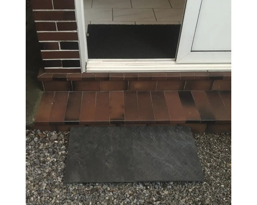 Espace d''entrée avec paillasson devant une porte d''entrée