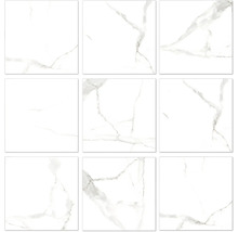 Neuf carreaux carrés avec motif marbré