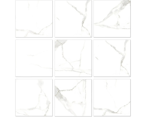 Neuf carreaux carrés avec motif marbré