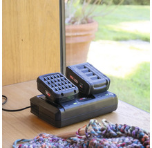 Ladegerät mit zwei Akkus der Marke Power Plus