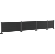 Clôture de confidentialité en aluminium avec lames horizontales