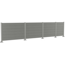 Clôture de protection visuelle en aluminium avec lamelles horizontales