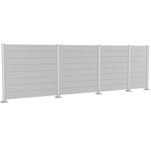 Clôture de jardin en aluminium avec des lamelles horizontales