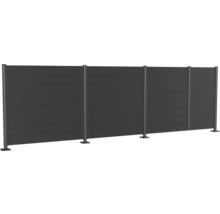 Clôture de jardin en aluminium avec des lamelles horizontales