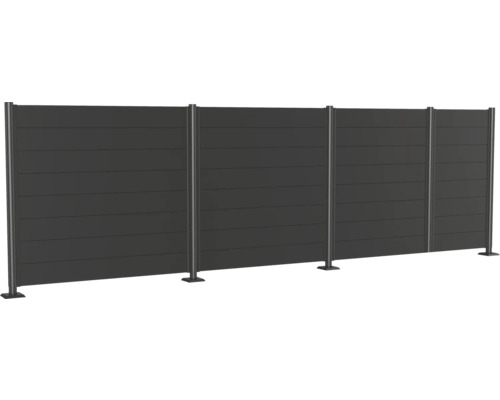 Clôture de jardin en aluminium avec des lamelles horizontales