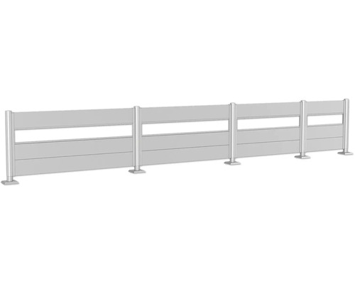 Zaunelement mit Pfosten und Bodenbefestigung