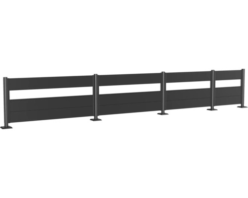 Sichtschutzzaun aus Aluminium mit Pfosten für den Garten