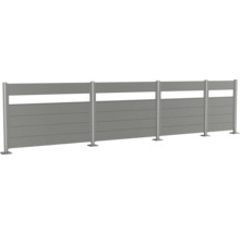 Clôture de confidentialité en aluminium avec lamelles horizontales