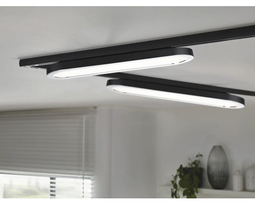 Deux plafonniers ovales sur un rail