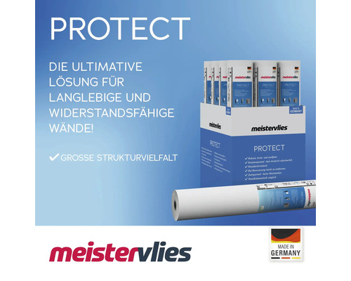 Meistervlies Protect Tapete für langlebige und widerstandsfähige Wände mit grosser Strukturvielfalt und Made in Germany Siegel