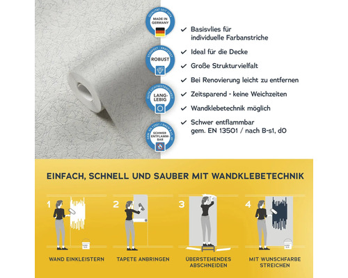 Vliestapete mit Struktur und Anwendungsanleitung