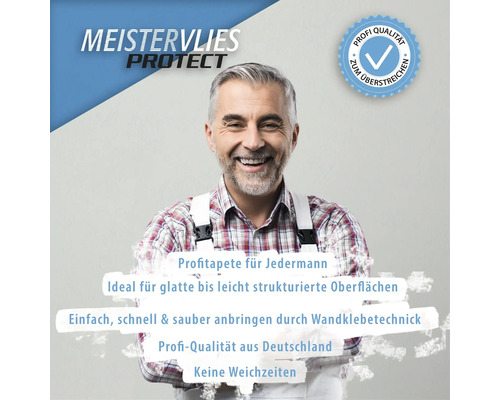Meistervlies Protect Vliestapete mit Gütesiegel.
