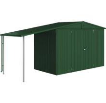 Abri de jardin avec auvent pour plus d''espace de rangement extérieur.