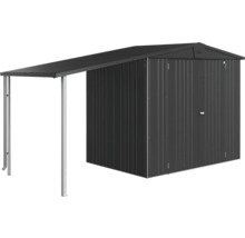 Abri de jardin métallique avec auvent pour outils de jardin et outils
