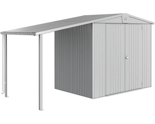 Abri de jardin métallique avec auvent pour outils de jardin et outils