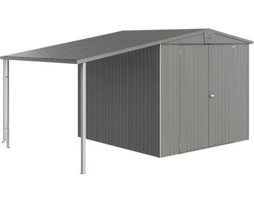 Metallgerätehaus mit Vordach für Gartengeräte und Werkzeuge