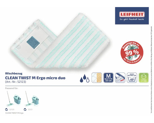 Leifheit Clean Twist M Ergo micro duo Housse de balai