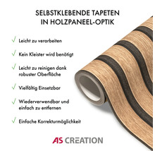 Papier peint autocollant aspect lambris en bois sur rouleau