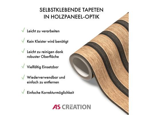 Papier peint autocollant aspect lambris en bois sur rouleau