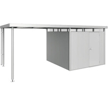 Carport métallique avec remise à outils et porte