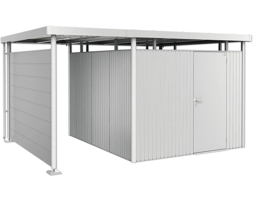 Metall Gerätehaus mit Tür und Überdachung für den Garten