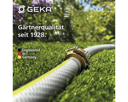 Gartenschlauch mit GEKA-Kupplung auf Rasen
