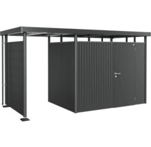 Metall Fahrradgarage mit abschließbarer Tür und offenem Stellplatz