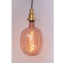 Suspension décorative avec fixation dorée et ampoule