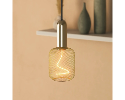 Suspension avec abat-jour en fil de fer