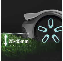 Rasenmähroboter mit einstellbarer Schnitthöhe von 25 bis 45 Millimeter