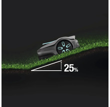 Ein Rasenmähroboter, der eine Steigung von 25 Prozent bewältigen kann